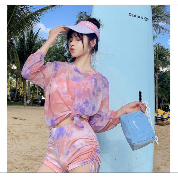 (Mẫu mới 2021) Set đồ bơi 3 mảnh nữ phong cách thể thao che được bụng to | BigBuy360 - bigbuy360.vn