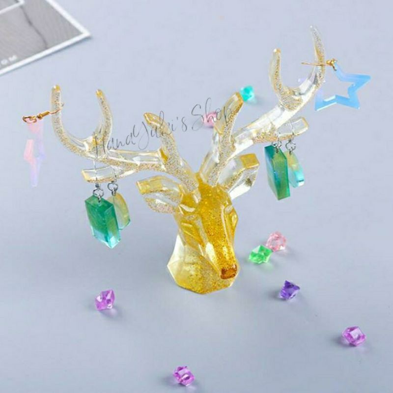 Khuôn Đầu Hươu 3D sáng tạo trong Resin Handmade làm giá treo đồ trang sức, decor...