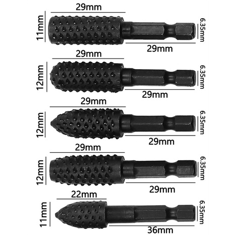 Bộ 10 mũi phay gỗ cho máy bắt vít 1/4