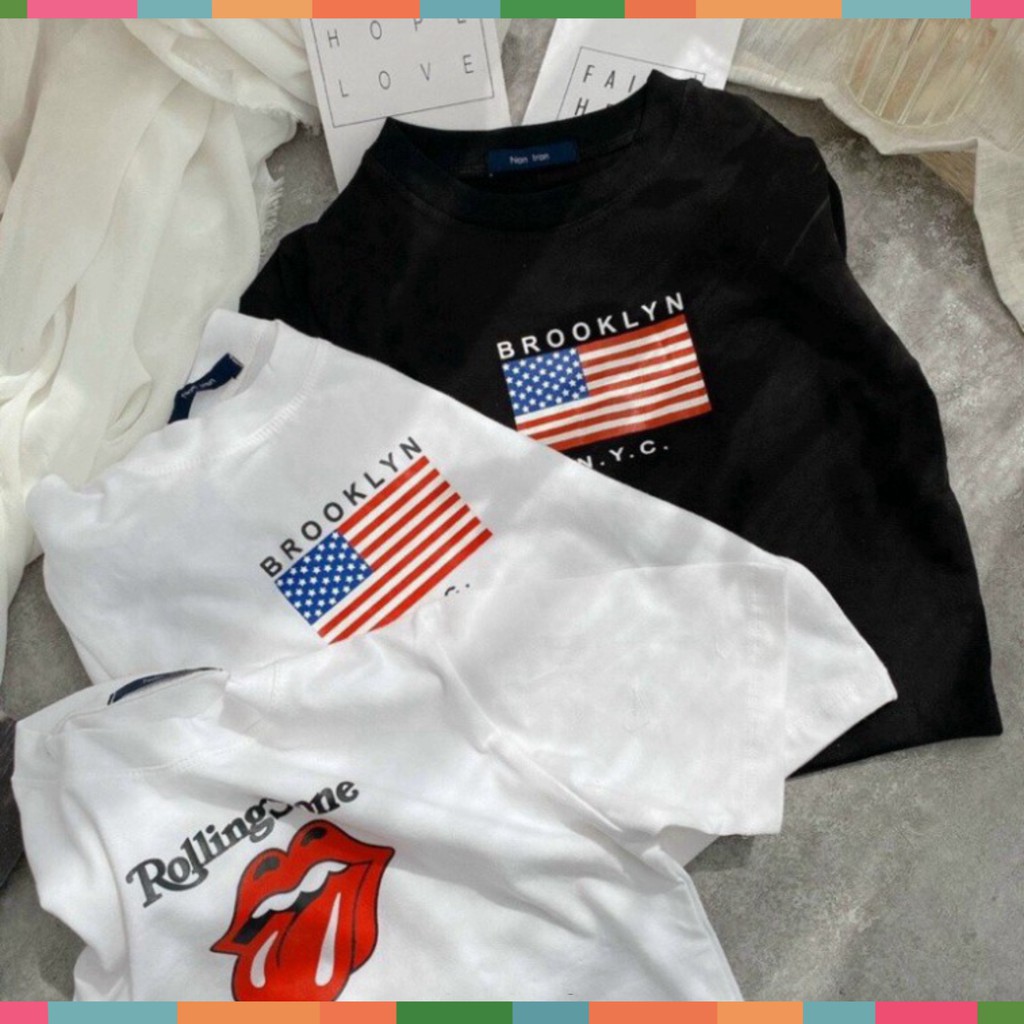 Áo Croptop Nữ Cộc Tay In Họa Tiết Cờ 3 Màu Siêu Xinh | BigBuy360 - bigbuy360.vn