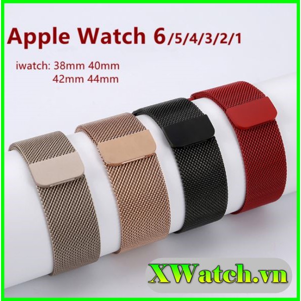 Dây Đeo Milanese Loop Thép chống gỉ Apple Watch Seri 1/2/3/4/5/6 38mm 40mm 42mm 44mm