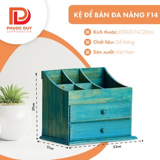 Kệ để bàn đa năng gỗ thông F14 - Kệ mỹ phẩm nữ trang gỗ thông F14