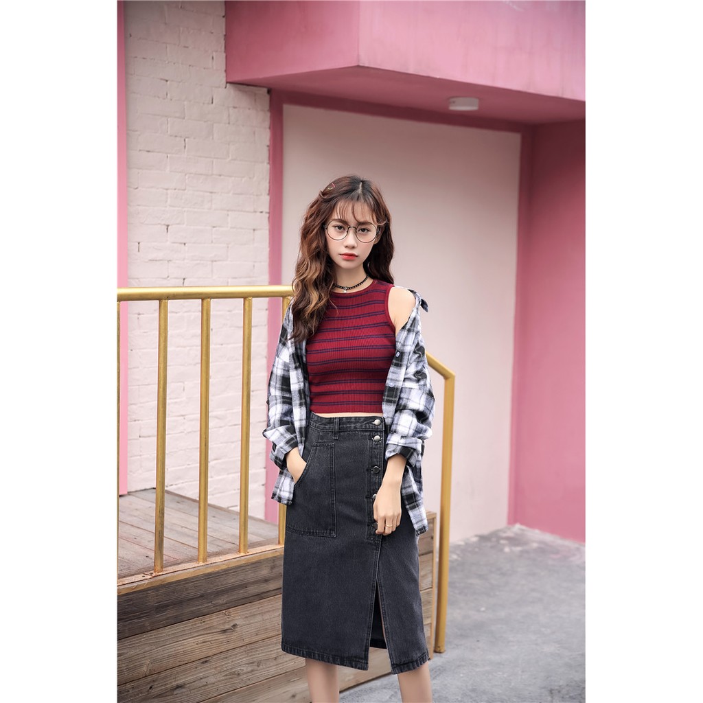 Váy Jeans xẻ