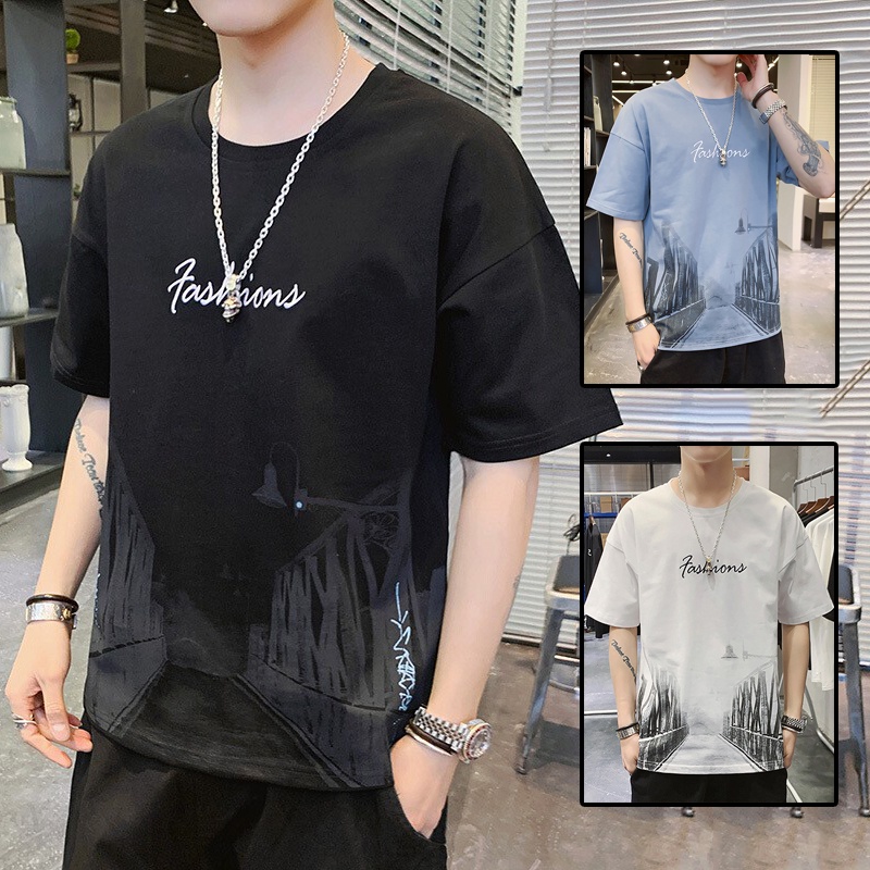 Áo Thun Phông Nam Tay Ngắn Cổ Tròn Họa Tiết Cây Cầu Trong Màn Sương In Chữ
Trang Trẻ Trung Cá Tính Zenkocs3 MEN TOP 203