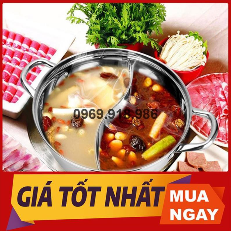 🍺 Nồi Lẩu 2 Ngăn Dùng Cho Bếp Từ Inox 304 30Cm Đẹp Cao Cấp Giá Gốc Sỉ Rẻ 🍒 Tổng Kho Gia Dụng Vũng Tàu 🍒