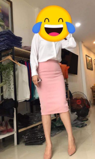 Chân váy bút chì màu hồng phấn công sở( sẵn size) -M26 | BigBuy360 - bigbuy360.vn