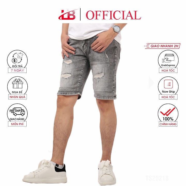 Quần Short Jean Nam Lb  Chất Jean Cotton Co Giãn Tốt,phom Body, Trẻ Trung, Cá Tính Shbbs4-5060