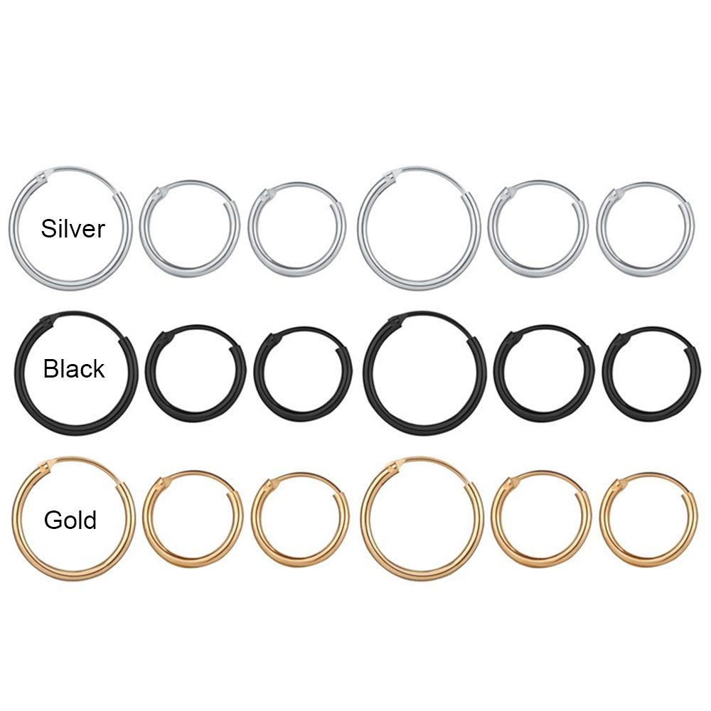 Khuyên tai dạng vòng nhiều màu sắc phong cách punk dành cho nam và nữ