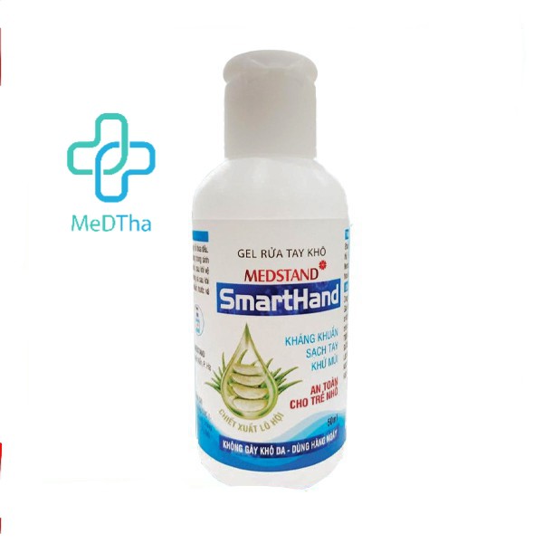 Gel Rửa Tay Khô SmartHand Chiết Xuất Lô Hội - Giúp Kháng Khuẩn, Sát Khuẩn Tay, Không Gây Khô Da (Chai 50ml) [Chính Hãng]