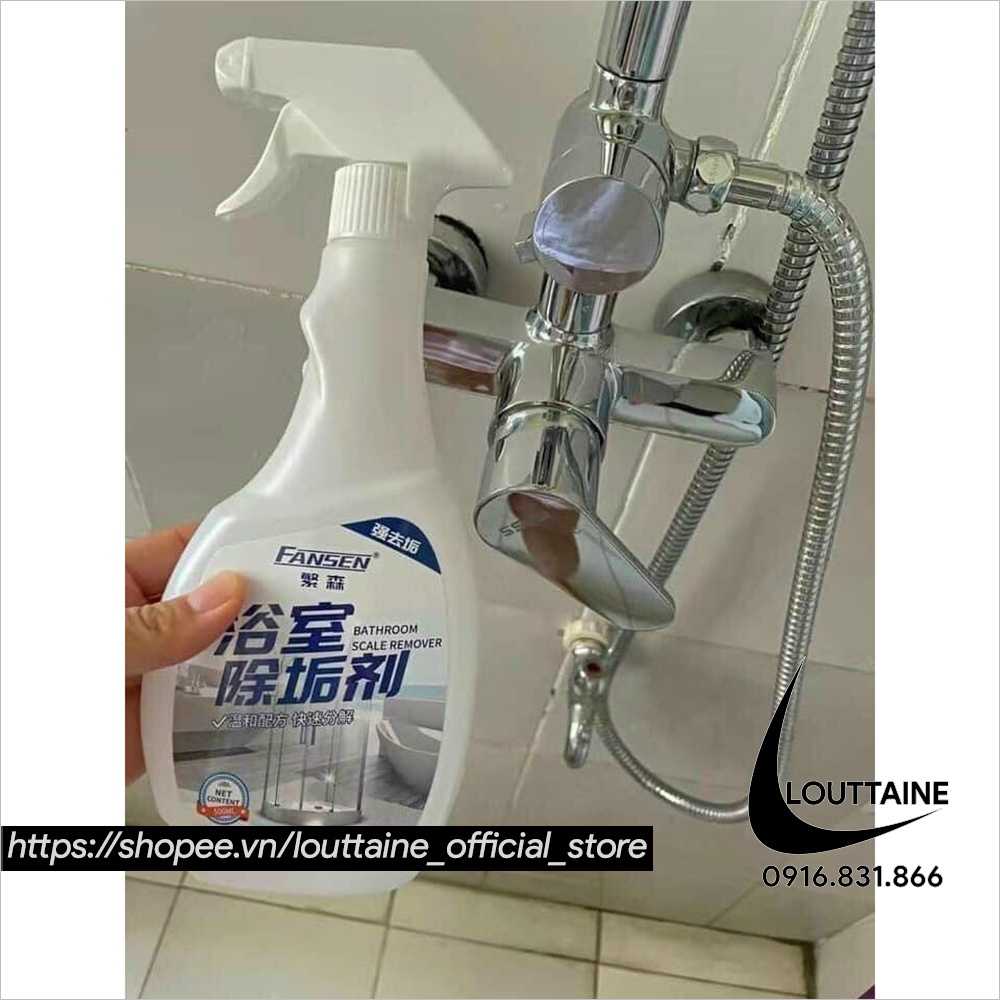 Chai xịt tẩy rửa cặn canxi Fansen 500ml vệ sinh vòi nước inox tẩy cặn gương kính cặn bồn rửa