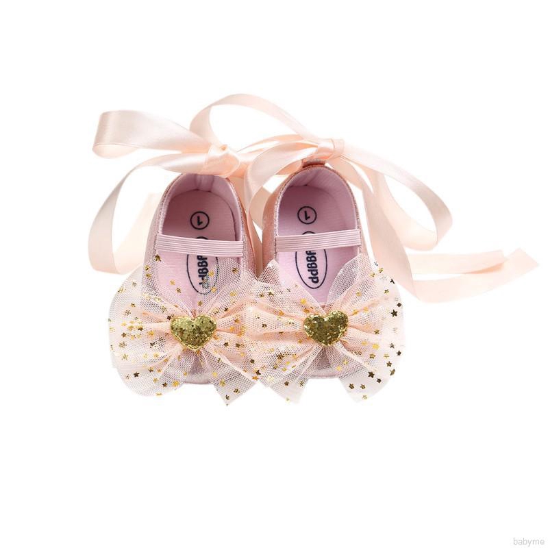 Giày búp bê phối nơ dễ thương cho bé gái tập đi