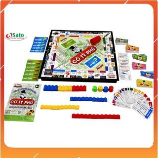Cờ tỷ phú sato - bộ cờ tỷ phú việt nam thử thách làm giàu size 42x42cm - trò chơi gia đình dạy con tư duy làm giàu