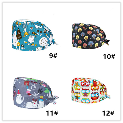 [Hàng mới về] Mũ cotton y tá bác sĩ bệnh nhân họa tiết in đa dạng