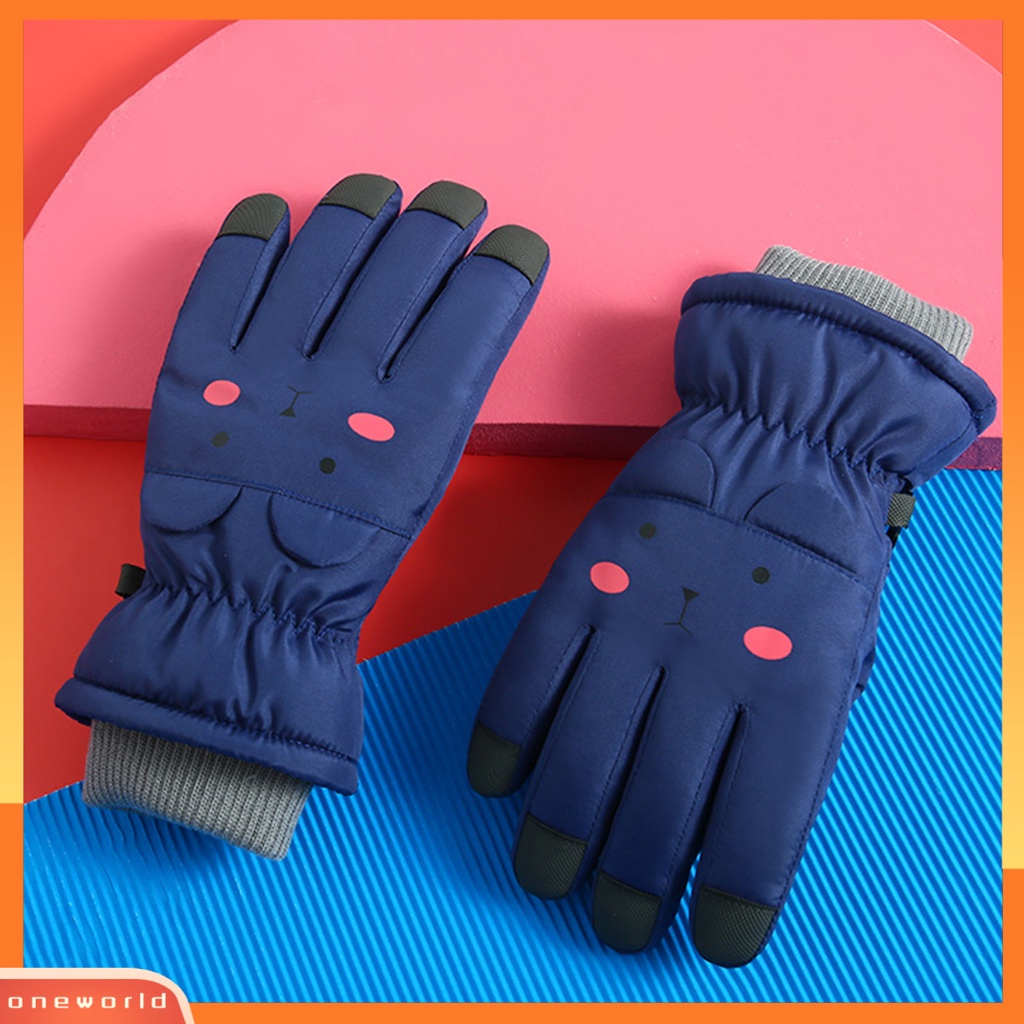 |Bộ Đồ Bơi Một Mảnh Dành Cho Nữ| 1 Đôi Găng Tay Trượt Tuyết Giữ Ấm Chống Trượt Chống Thấm Nước Có Thể Chạm Màn Hình Cảm Ứng Hoạt Hình Dành