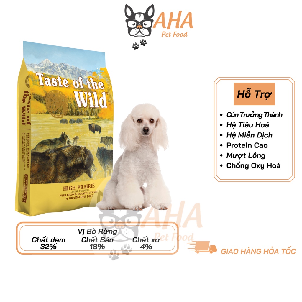 Thức Ăn Cho Chó Poodle Taste Of The Wild Bao 500g -  High Praire Bò Rừng, Nai Nướng, Trái Cây Rau Củ Quả