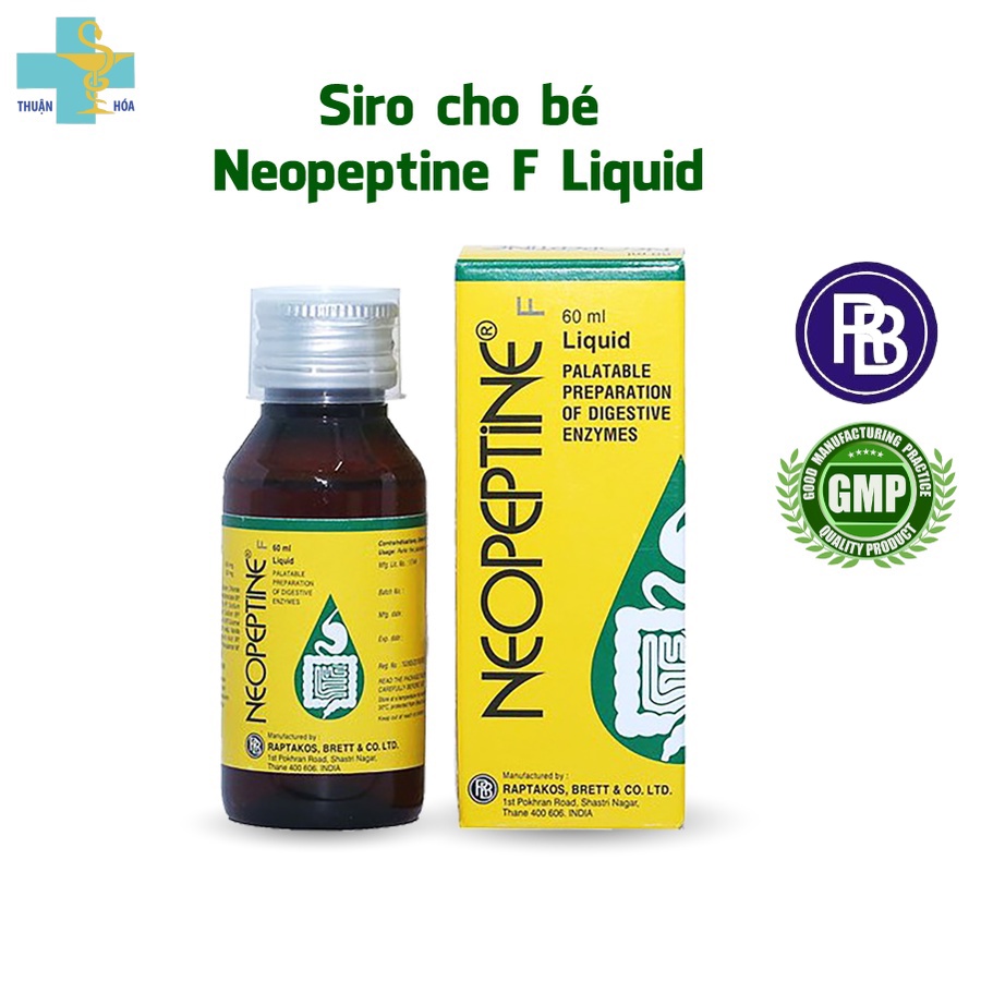 Men Tiêu Hóa Siro Neopeptine F Liquid THUẬN HOÁ Giúp Bé Thèm Ăn Và Tiêu Hoá Tốt Thức Ăn 60ML