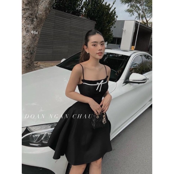 ĐẦM XOÈ 2S NGỰC XẾP LY CHẠY VIỀN NƠ