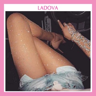 Quần tất lưới nữ sexy đính đá lấp lánh siêu bền không rách không xước không gân loại 1 có túi zip LADOVA QT06