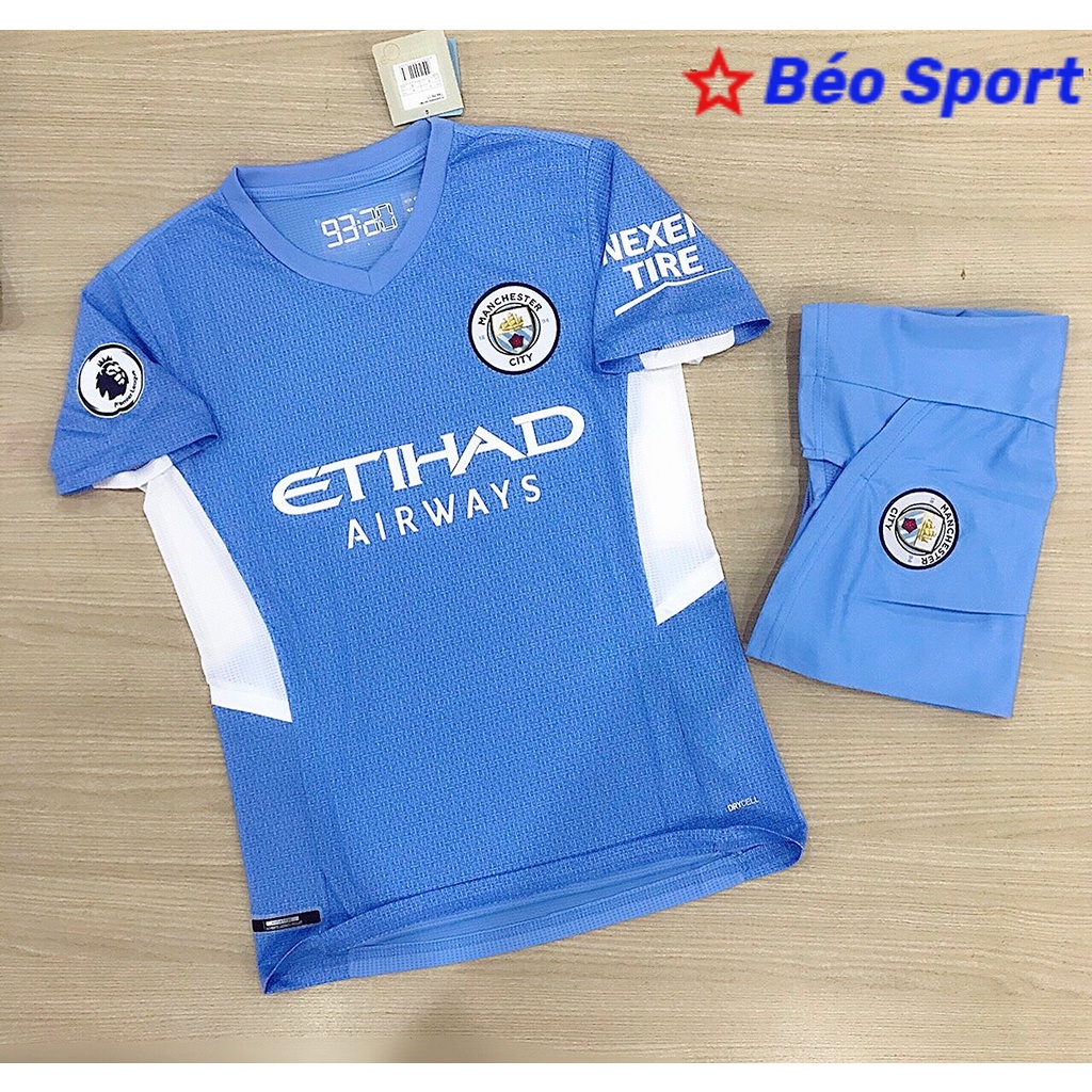 Áo Bóng Đá CLB Manchester City- Chuẩn Mẫu Thi Đấu - Sân Nhà Mùa Giải Mới - Vải Polyeste Siêu Thoáng-Siêu Bền
