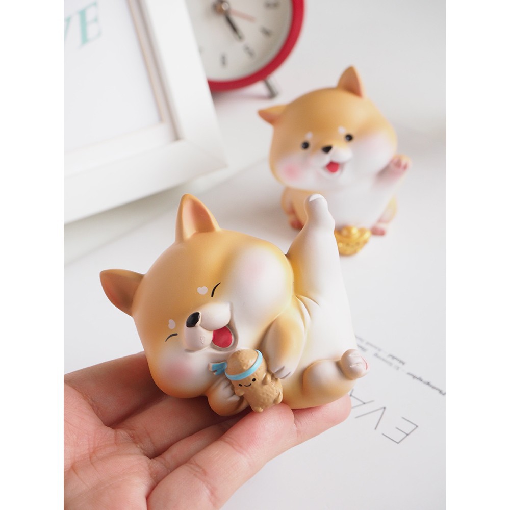 [Size lớn] Mô hình cún Bingo chó Shiba tài lộc may mắn dễ thương trang trí để bàn, làm việc, taplo ô tô, quà tặng - Ráp