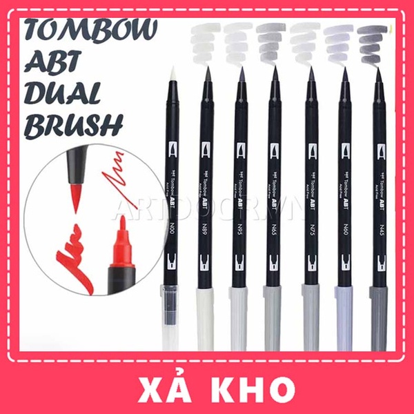 [ARTDOOR] Bút màu TOMBOW ABT Dual Brush gam Xám (từ N00~N95)