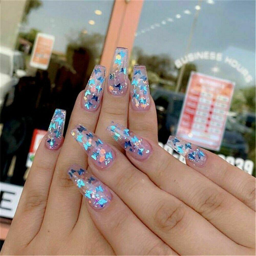 Hộp 10g Hạt Kim Sa Hình Bướm 3D Trang Trí Móng Tay Nghệ Thuật Thời Trang DIY