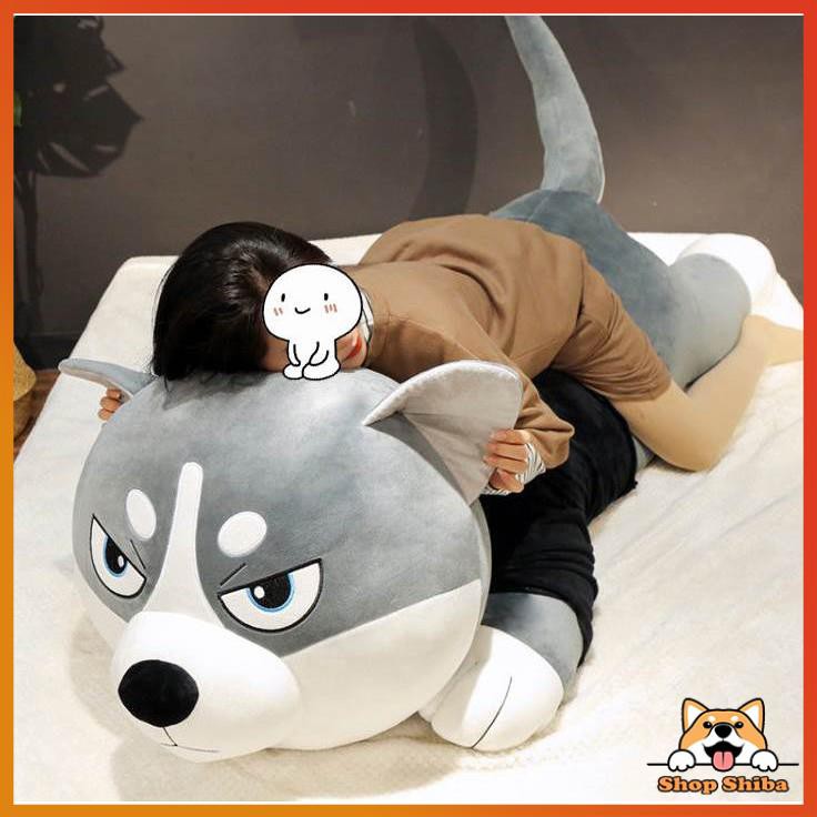 [Mã LIFE0503TOYS1 giảm 10% đơn 150k] Gấu Bông Chó Husky 1M3 Béo Bự - Chất Nhung Mềm Mịn Co Giãn 4 Chiều