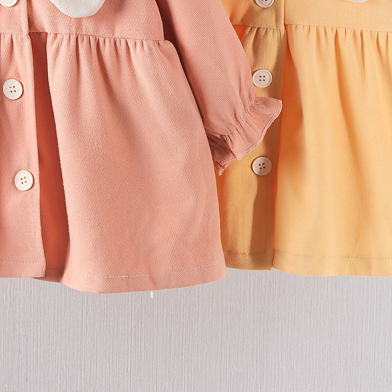 Đầm Dài Tay Phong Cách Hàn Quốc Đáng Yêu Dành Cho Bé Gái 0-4 Tuổi