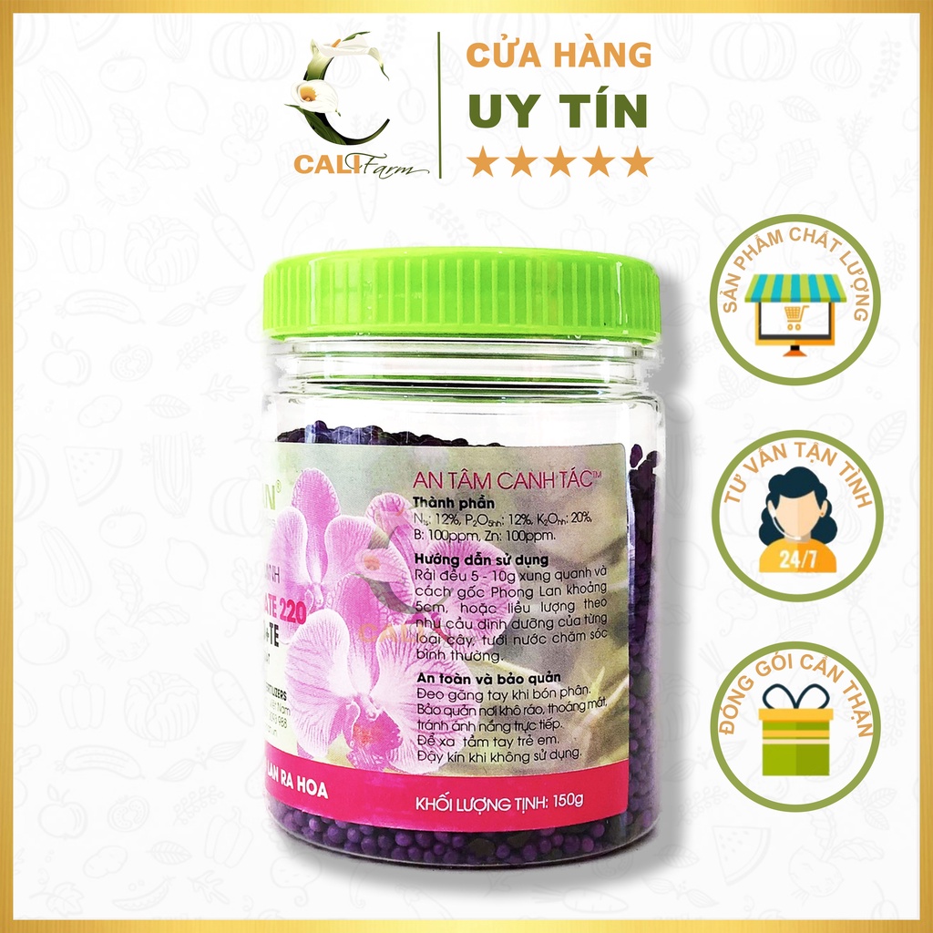 Phân bón tan chậm Rynan Flower 220 chuyên dùng phong lan ra hoa hũ 150g