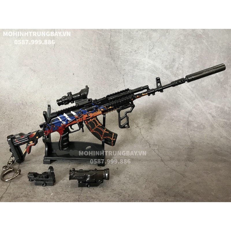 MÔ HÌNH M762 SÓNG THẦN BIỂN SÂU - MÔ HÌNH PUBG TẶNG SCOPE + KỆ