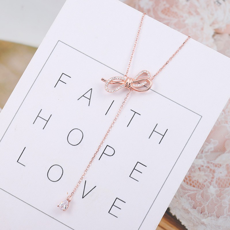 Vòng cổ dây chuyền choker kim loại mix nơ cách điệu mẫu mới hot hit CKV75 | BigBuy360 - bigbuy360.vn