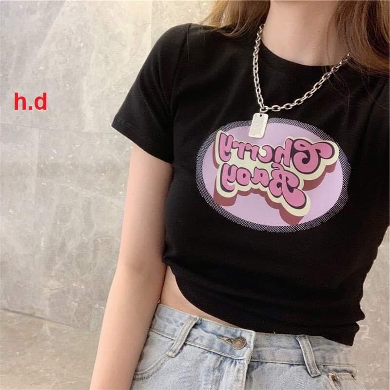 Áo Croptop nữ ôm body tay ngắn Chery Candy❤️chất bodip cá tính, sexy, năng động thời trang Hè 202