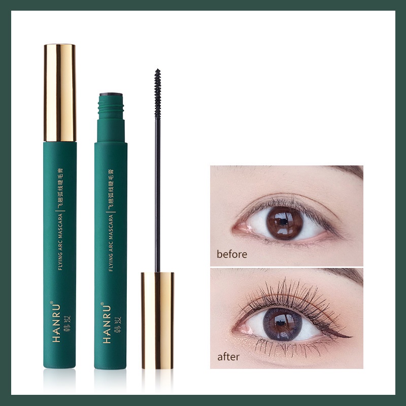 Mascara chuốt mi HanRu đầu mảnh chải mi trên và dưới cong dày tự nhiên