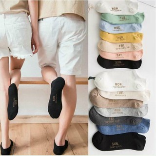 Combo sét 7 đôi tất tuần cổ thấp nam, nữ chất đẹp mã lm tnu007