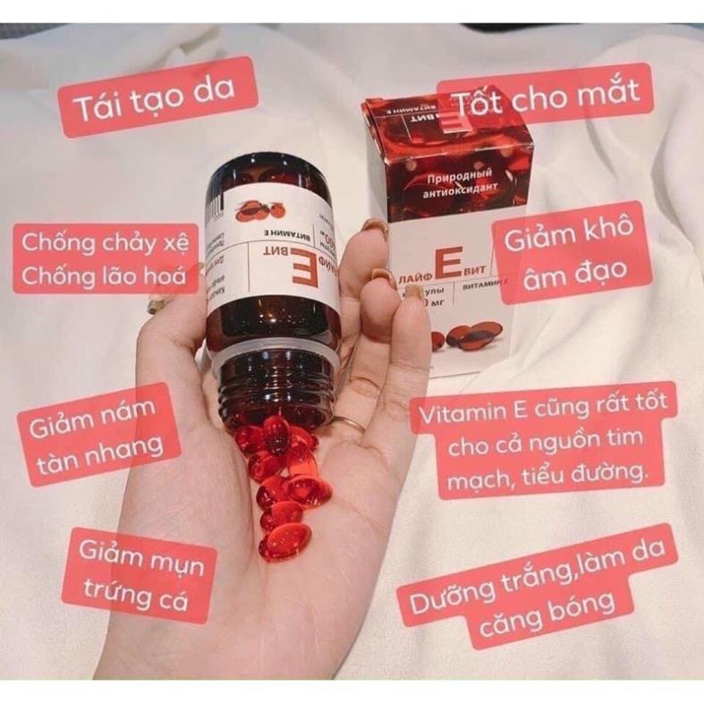 VITAMIN E Đỏ 400mg Hộp 30 viên Nhập khẩu chính hãng từ Nga.