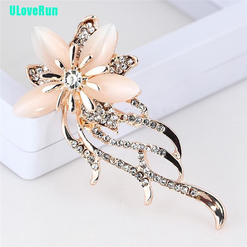 Ghim Cài Áo Hình Hoa Đính Đá Opal Thời Trang Cho Nữ