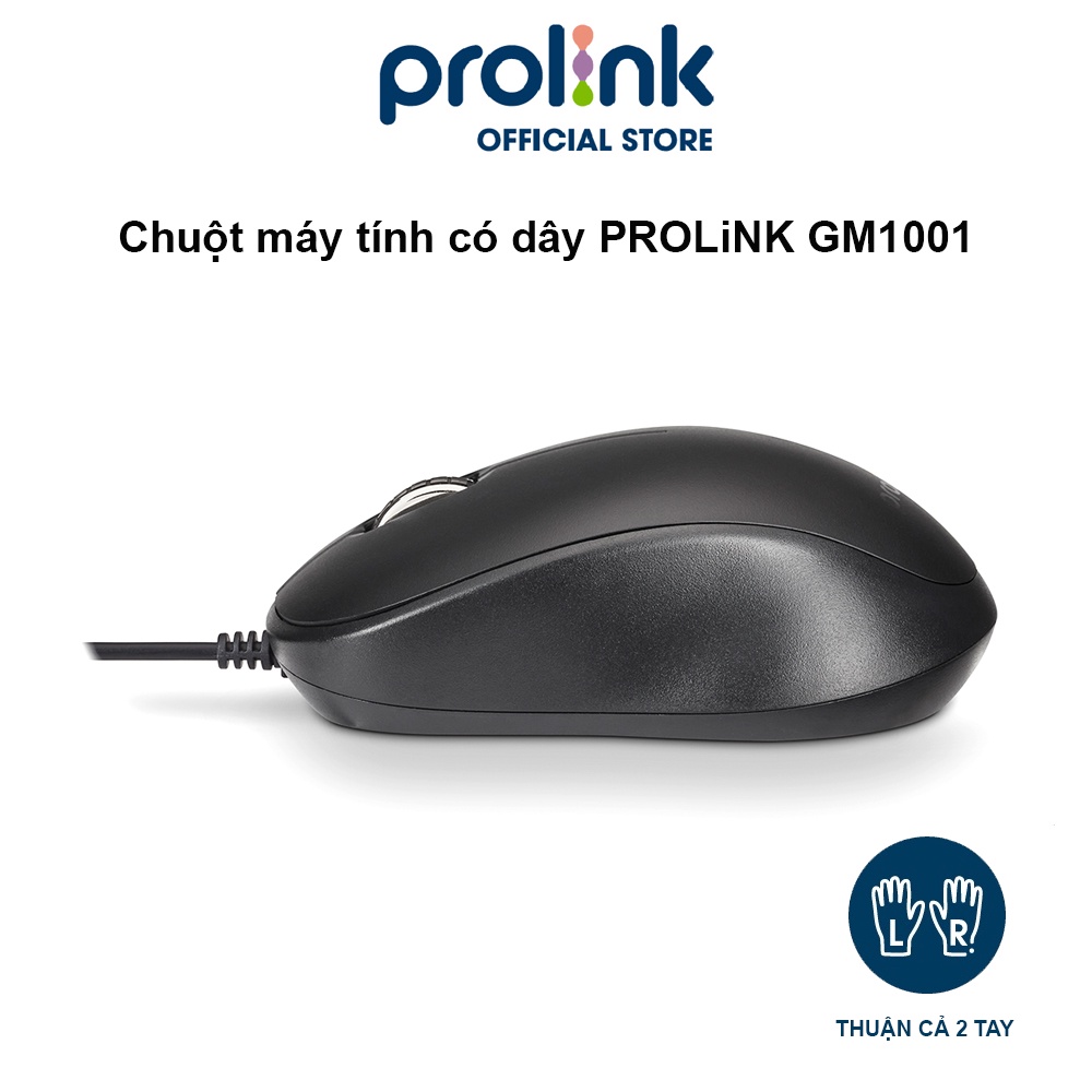 Chuột máy tính có dây PROLiNK GM1001 giá rẻ, kiểu dáng nhỏ gọn, độ nhạy cao dành cho PC, Laptop