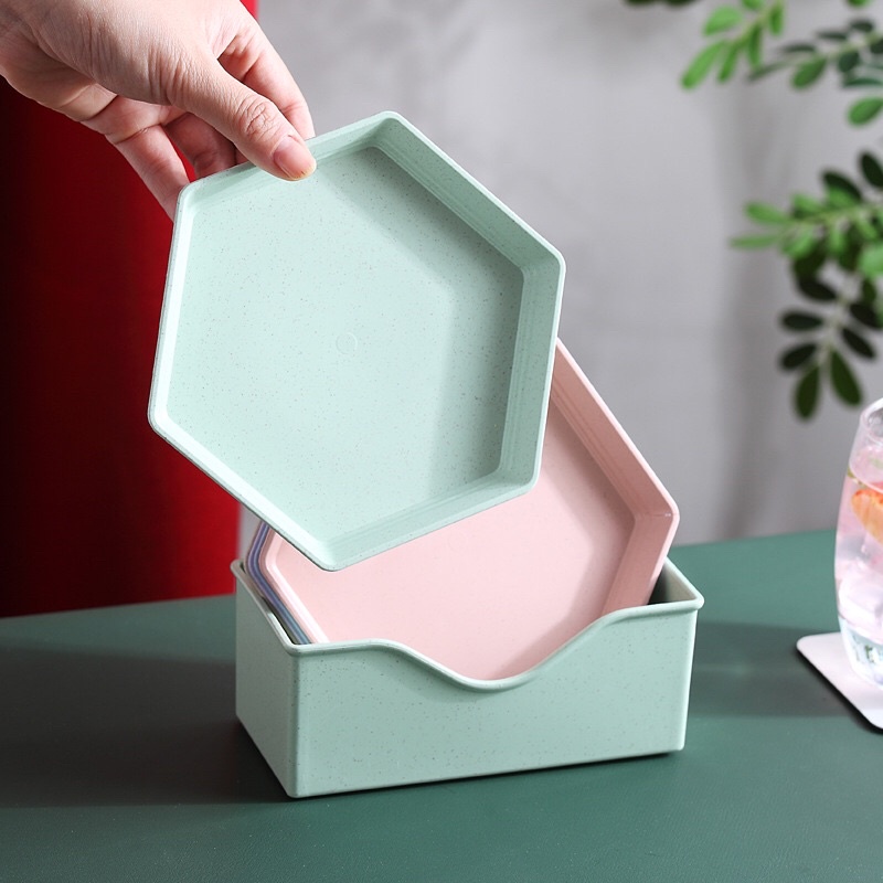 BỘ ĐĨA KÈM KHAY ĐỰNG MÀU PASTEL SIÊU XINH ĐỦ KIỂU DÁNG
