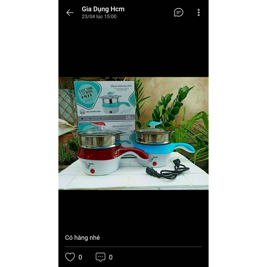 TẶNG KÈM LỒNG HÂP] Ca Nấu Mì Đa Năng Siêu Tốc - Nồi Lẩu Điện Mini Size 18Cm Hàng Có Sẵn Ship Liền