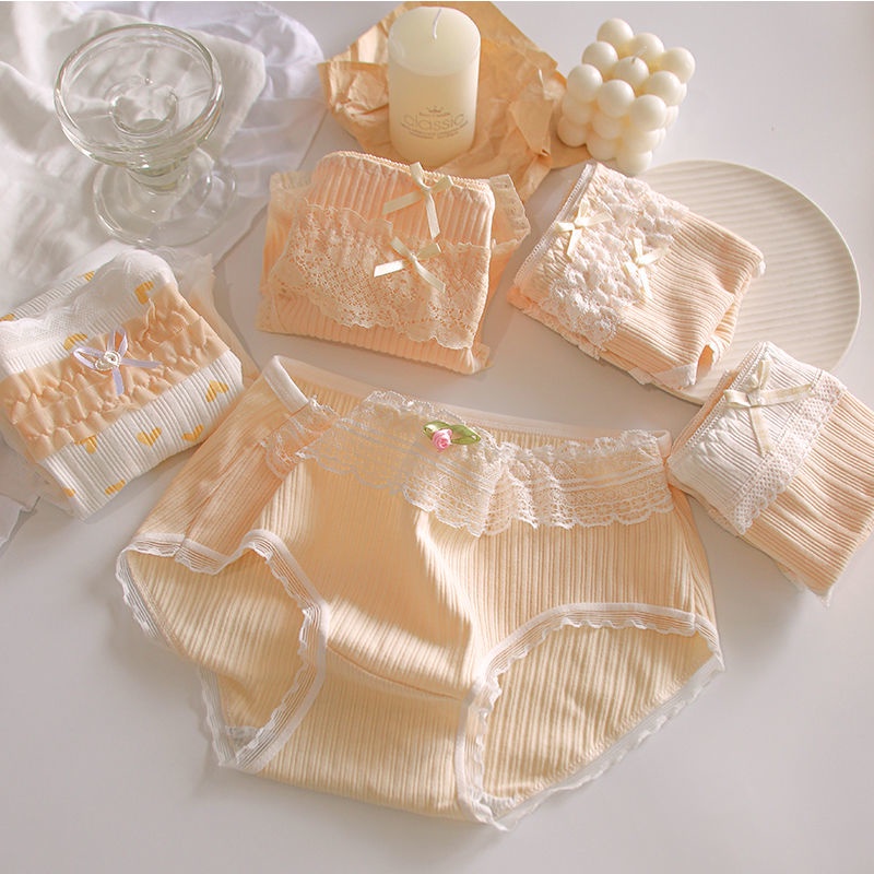 Jiashucheng Quần Lót Cotton Nguyên Chất Kháng Khuẩn Bán Chạy 100% Phối Ren Công Chúa Dễ Thương Cho Bé Gái