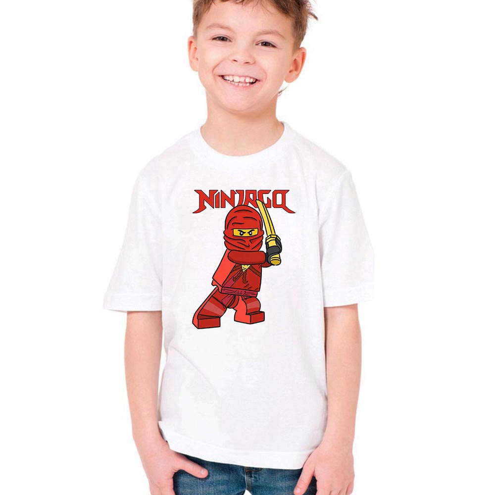 Mùa Hè Top Bé Trai Áo Thun Quần Áo Trẻ Em Bé Trai Ninja Quần Áo Ninjago Áo