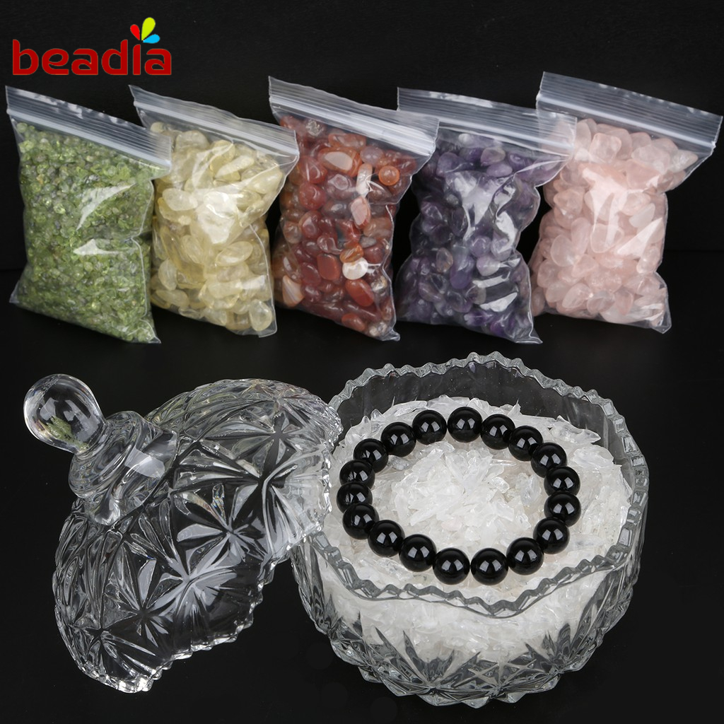 Túi Beadia đựng hạt đá obsidian 3-9mm dùng làm đồ trang sức thủ công chuyên nghiệp 100g