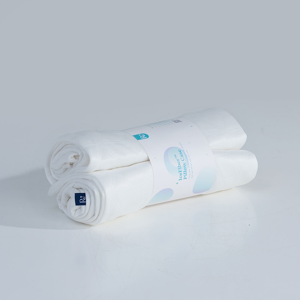 Bộ 2 Vỏ Gối Nằm Vải Lạnh Icefiber Ru9 - Giúp Giấc Ngủ Mát Mẻ Và Thoải Mái, Hạ Nhiệt Phần Đầu Hiệu Quả  - 70 x 50 cm