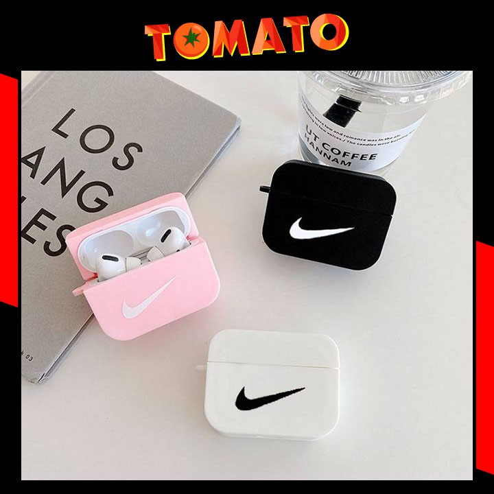 Case Airpods/Vỏ bảo vệ hộp sạc tai nghe silicon AirPods 1 / 2 / 3 Pro thiết kế logo N-I-K-E đơn giản - Phụ Kiện Tomato