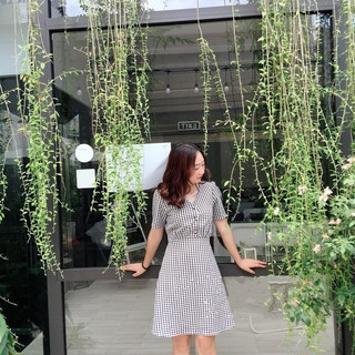 Đầm caro tiểu thư( KÈM HÌNH CHỤP THẬT)