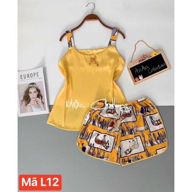 Đồ ngủ bigsize nữ 2 dây lụa satin, Bộ ngủ bigsize nữ hai dây lụa satin 40 đến 80kg | BigBuy360 - bigbuy360.vn