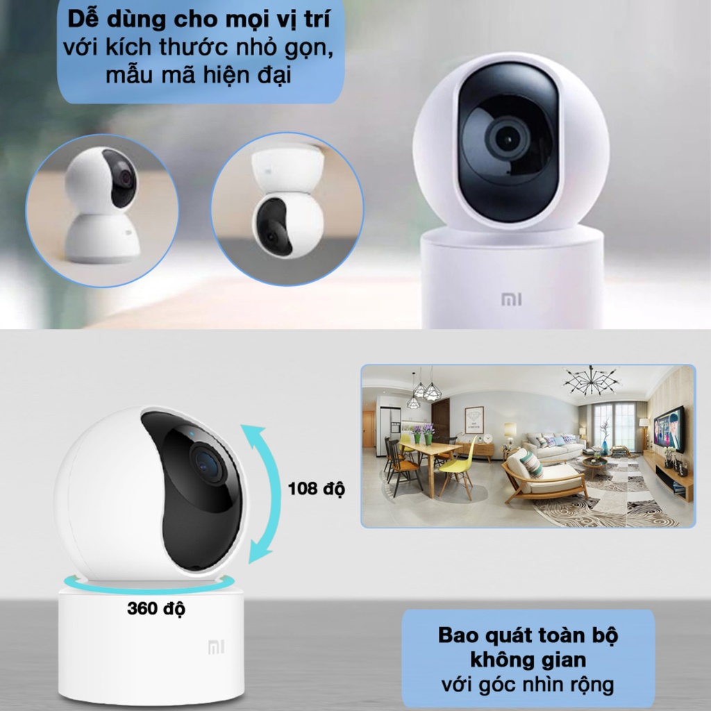 Camera Xiaomi mini wifi 360 độ hồng ngoại 2K 1080P, Camera ip quan sát an ninh chống trộm - Bản Quốc Tế - HAPOS