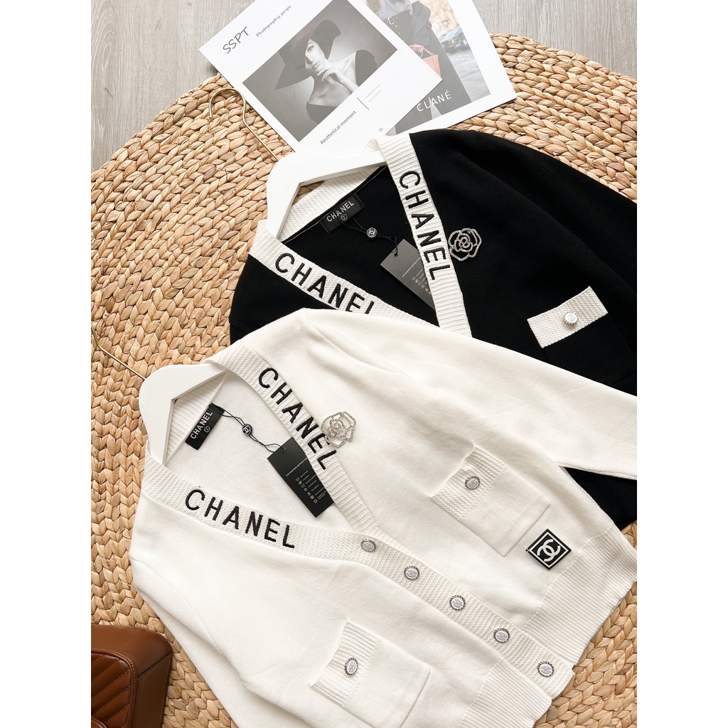 Áo khoác len Cardigan thêu CN kèm phụ kiện thương hiệu Quảng Châu cao cấp thương hiệu thời trang D&amp;R L024