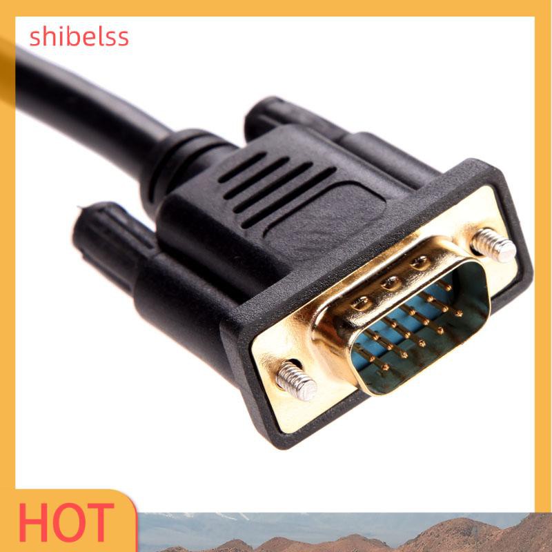 Shibelss 1.5m 5Ft VGA to TV 3 RCA Component AV Adapter Cable for PC Laptop