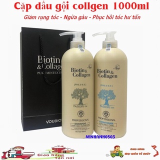 [ SIÊU RẺ ] Dầu gội COLLAGEN BIOTIN 1000ml + Xả 1000ml giảm rụng tóc